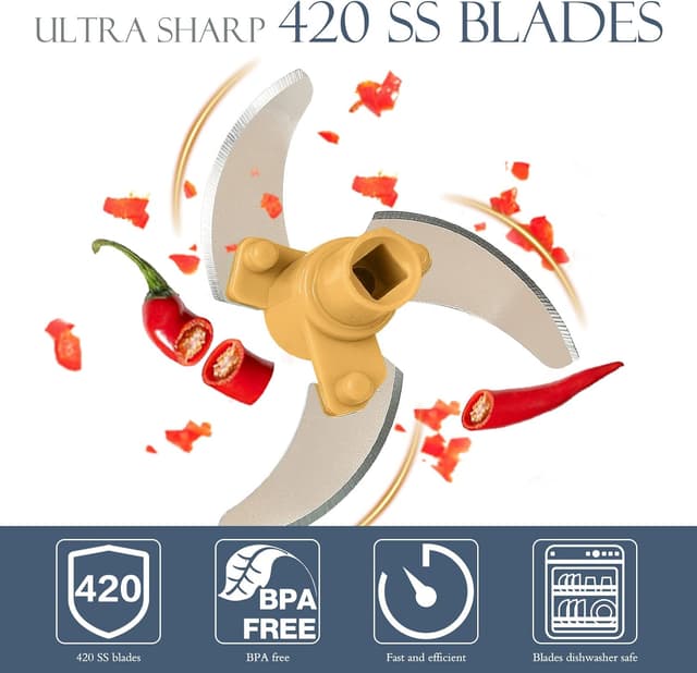 Thumbnail 3 de Ourokhome Manual Food Chopper 500ml 🥗