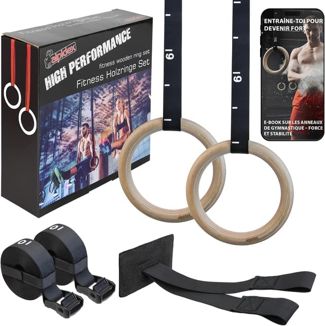 Detalle de ALPIDEX Anneaux de gymnastique 28 mm