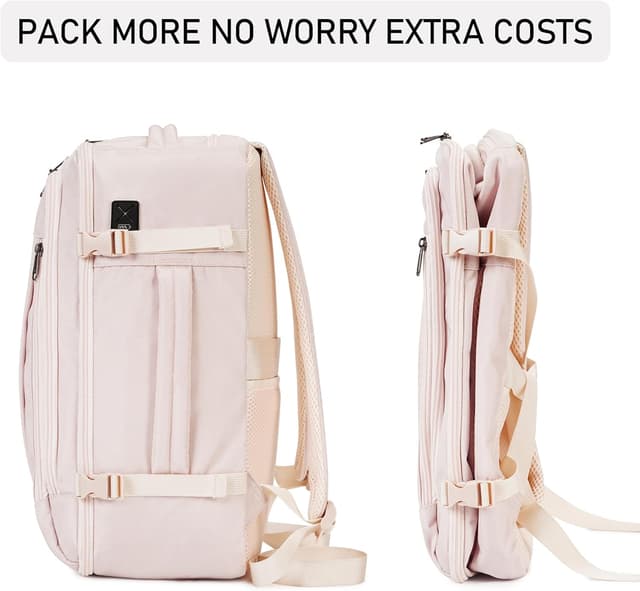 Thumbnail 6 de ECOHUB 20L Max Ryanair Cabin Bag 40 x 20 x 25cm Underseat Backpack with USB Port (Beige)