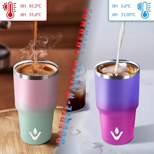 Detalle de HoneyHolly Termo Café 600 ml vaso térmico para coche