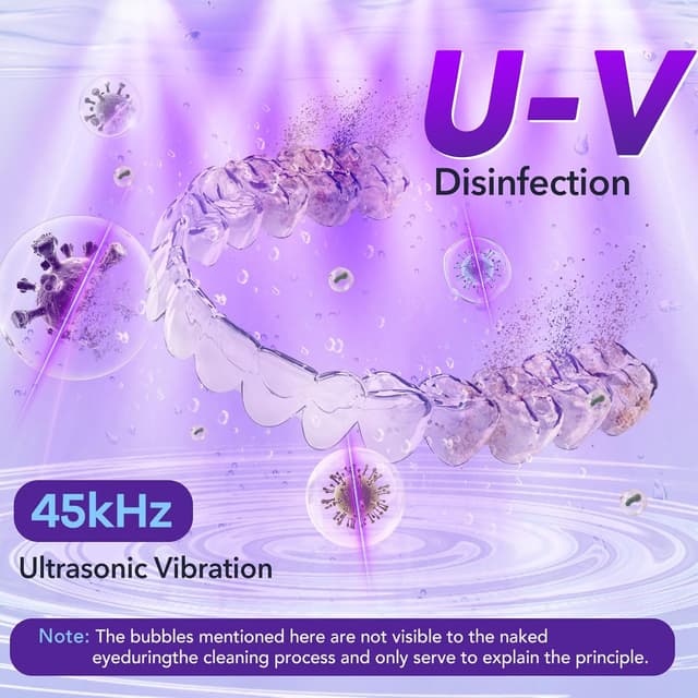 Detalle 2 de Rolipo Ultrasonic Retainer Cleaner 320ML (45kHz) with 3 Modes