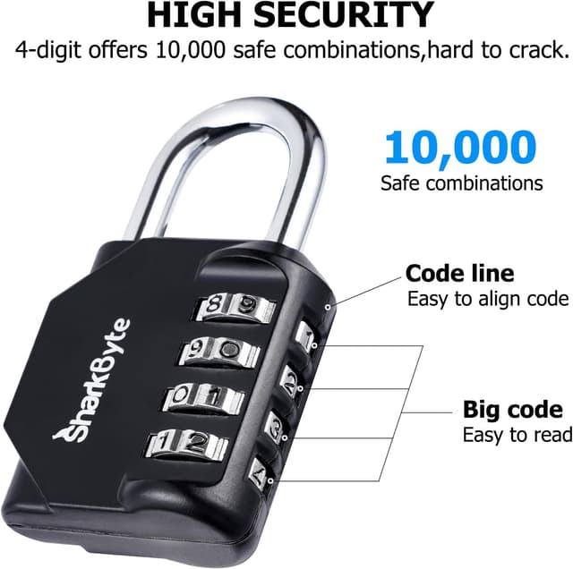 Thumbnail 2 de SharkByte 2-Pack Heavy Duty 4-Digit Padlocks