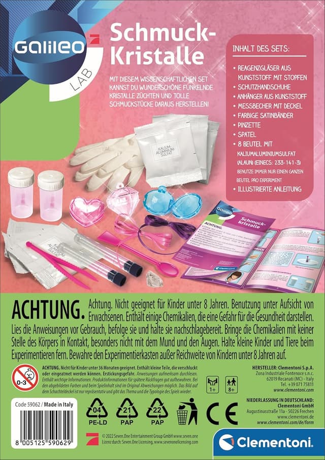 Detalle 2 de Clementoni Galileo Lab Schmuckkristalle 59062 für Kinder