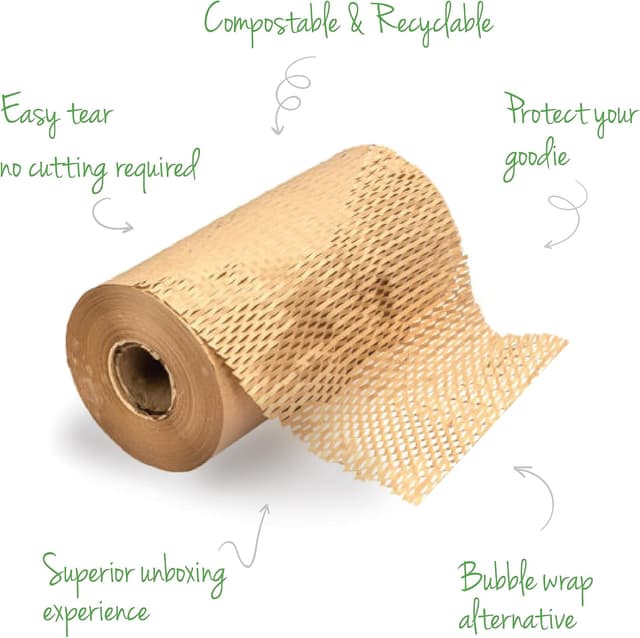 Thumbnail 6 de Pack8 Honeycomb Paper Wrap Brown (100m x 38cm) plastic-free protective packing paper roll