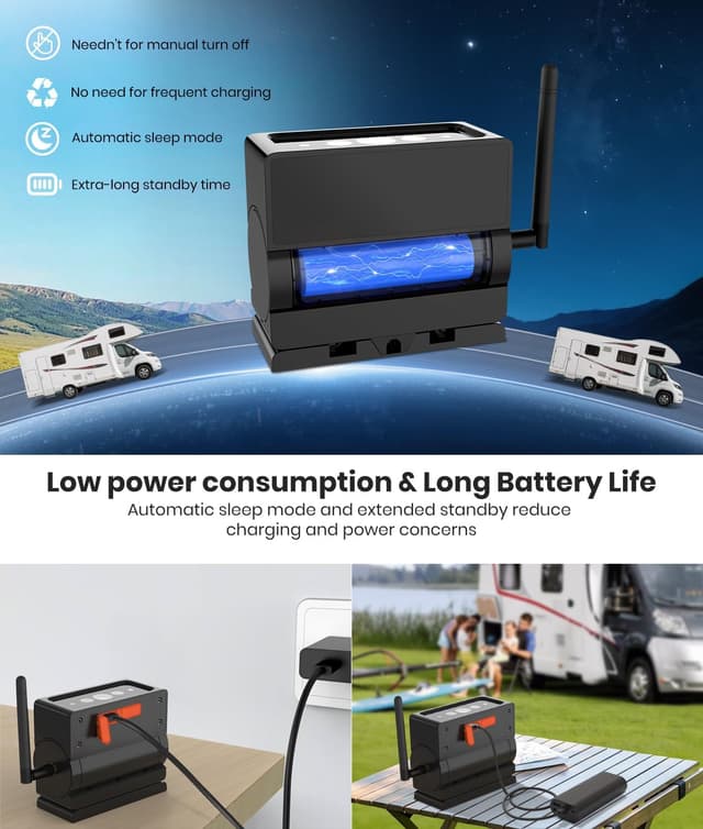 Detalle de AUTO-VOX 7.2" Wireless Magnetic Backup Camera System with 1080P Dual Camera and Monitor (Built-In DVR)