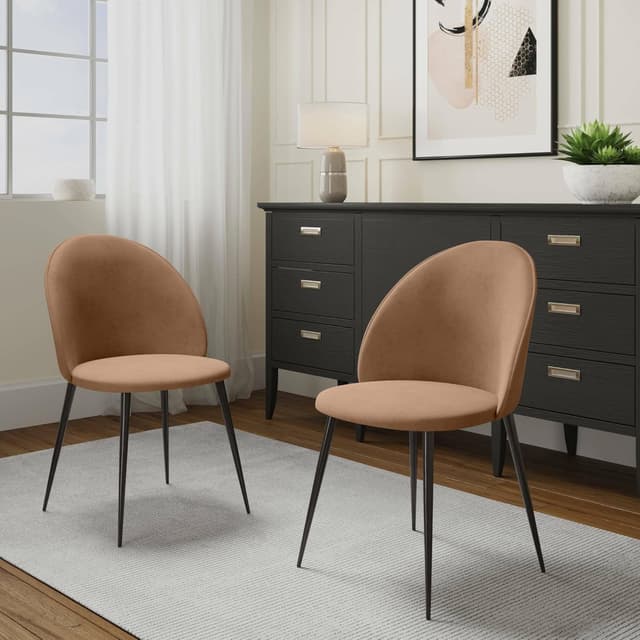 Detalle de DMORA Stinson, set 2 sedie in velluto beige