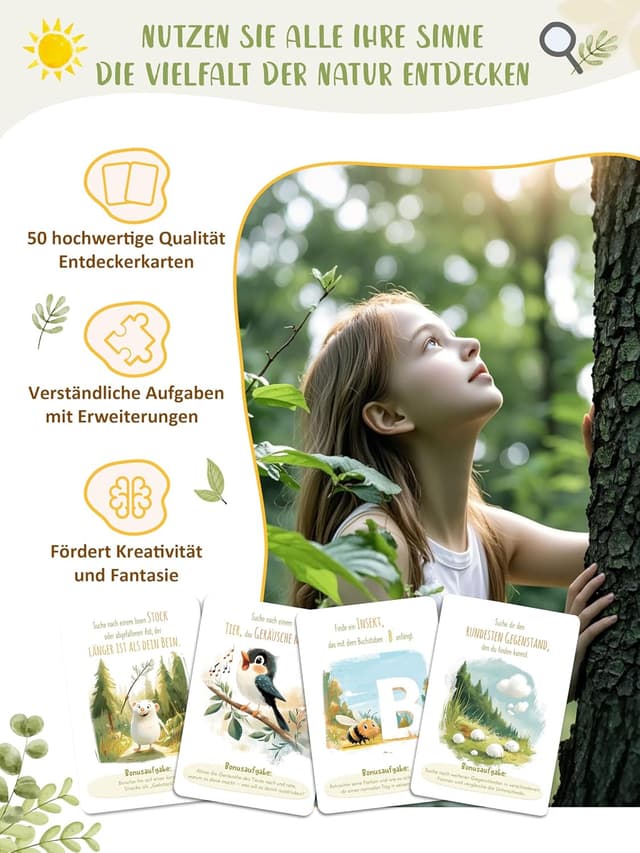 Detalle de Legezon 50 Entdeckerkarten Kinder für draußen