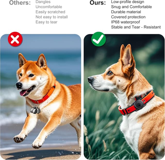 Detalle de Citymore support de collier AirTag pour chien et chat (lot de 2), étui silicone étanche