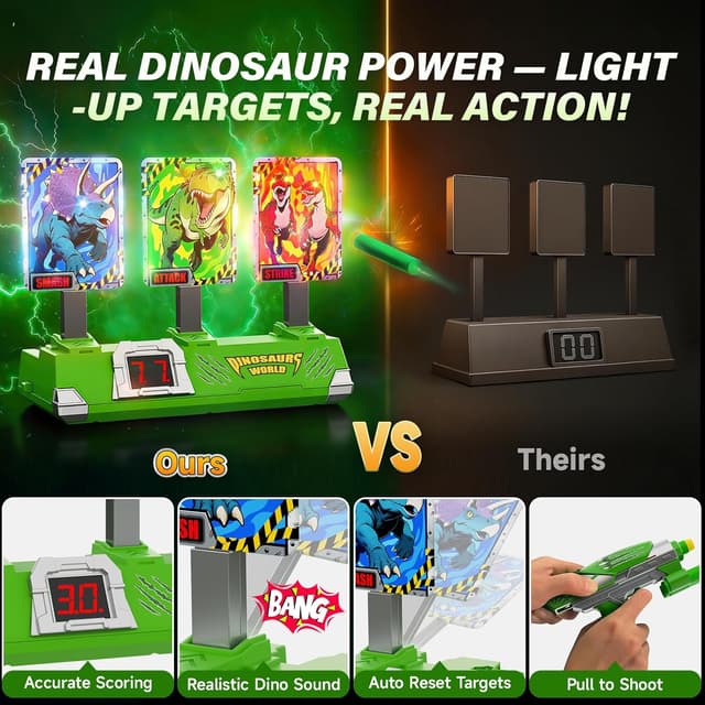 Detalle 2 de Dinosaur Shooting Game with Light‑Up Targets