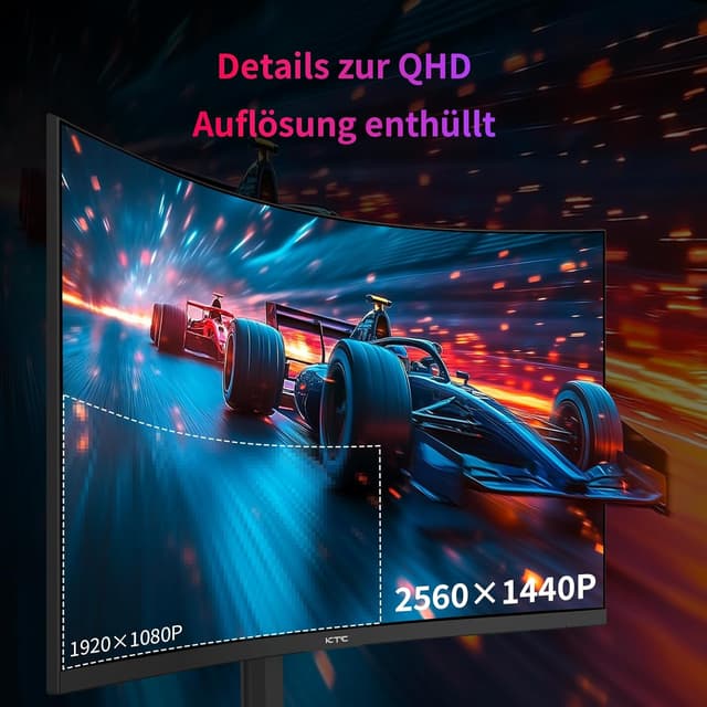 Detalle de KTC 32 Zoll Curved Gaming-Monitor 1000R (2K WQHD, 240 Hz) mit Adaptive Sync, 1 ms, HDR und VESA