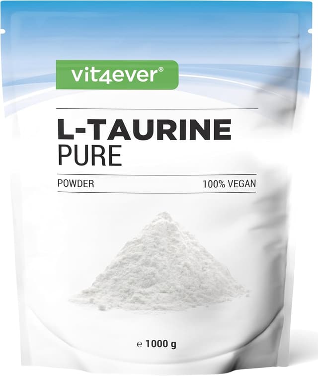 Detalle de vit4ever Taurin Pulver 1.000 g (1 kg) – 99% rein, vegan, mit Dosierlöffel
