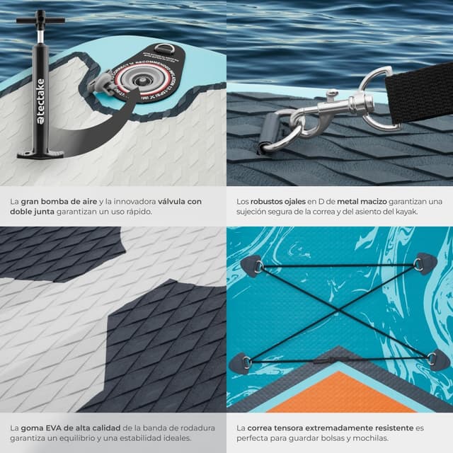 Thumbnail 4 de tectake® Tabla de Paddle Surf Hinchable 200 kg