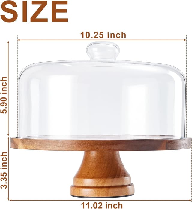 Detalle 2 de Yangbaga 11in Glass Cake Stand with Lid