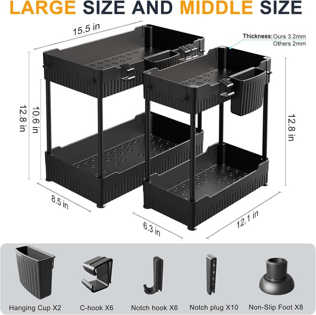 Thumbnail 3 de Sevenblue Under Sink Organizer 2-Pack