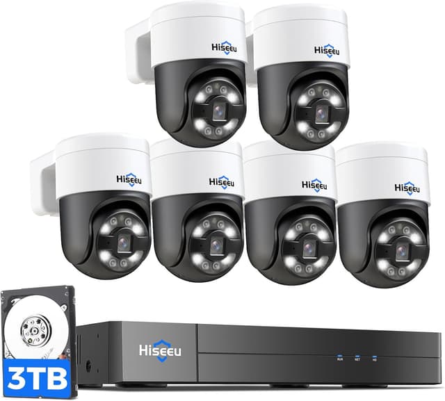 Detalle de Hiseeu 4K PoE PTZ Camera System 3TB