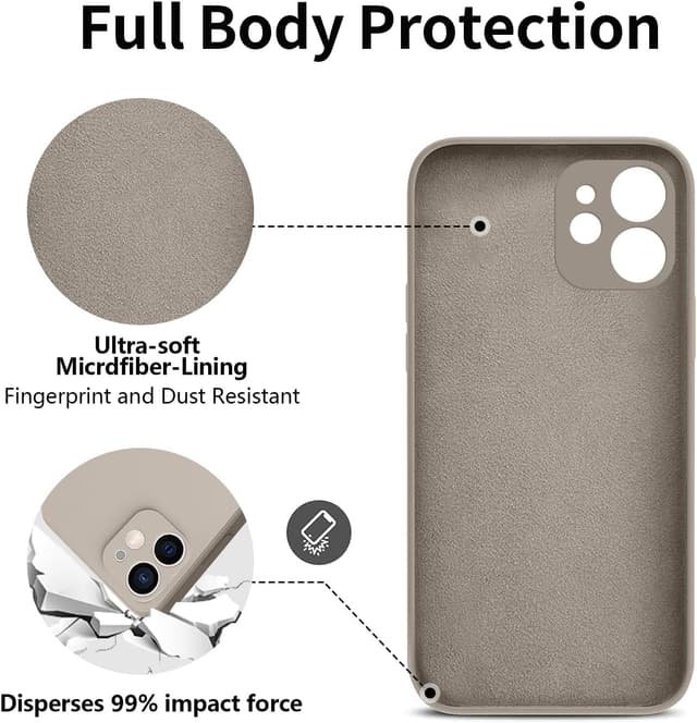 Detalle de HGH iPhone-11-Hülle aus Silikon mit Lanyard – dünner Rundumschutz in Titan Grau