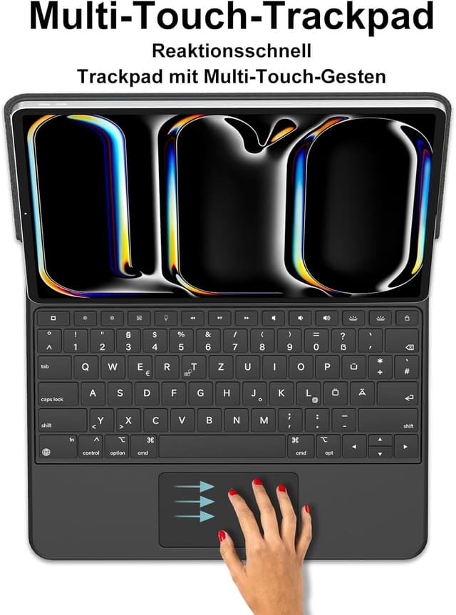 Detalle de IVEOPPE Magic Keyboard für iPad Pro 13" M5 (2025) / M4 (2024) – magnetische Tastaturhülle mit Präzisions-Trackpad, schwarz