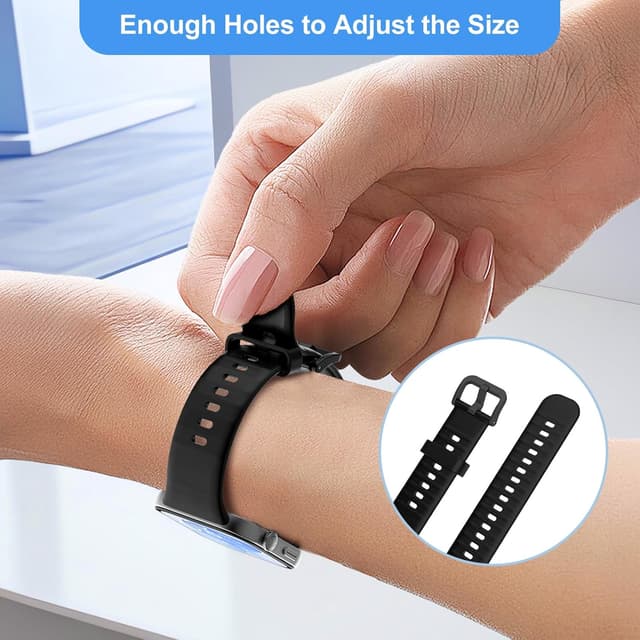 Detalle 2 de TiMOVO Sport Bands for Huawei Watch Fit 3 – Soft Silicone Adjustable Replacement Straps (Black, Midnight Blue, White)