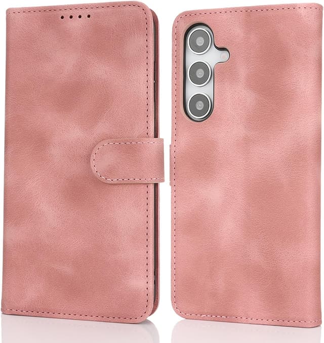 Detalle de Zouzt Hülle für Samsung Galaxy S25 Plus – stoßfeste PU-Leder Flip Wallet mit Kartenhalter und Standfunktion