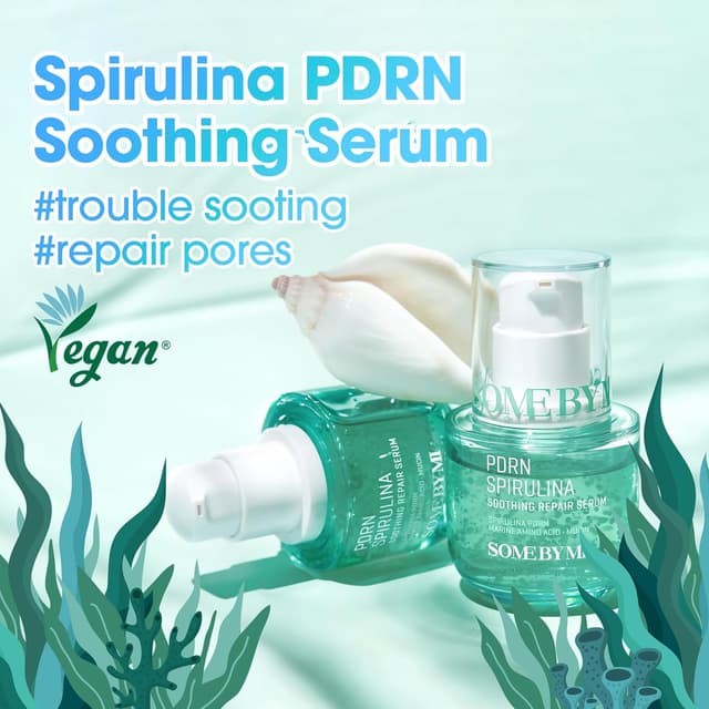 Detalle 2 de SOME BY MI PDRN Spirulina Soothing Repair Siero lenitivo vegano per il viso da 50 ml