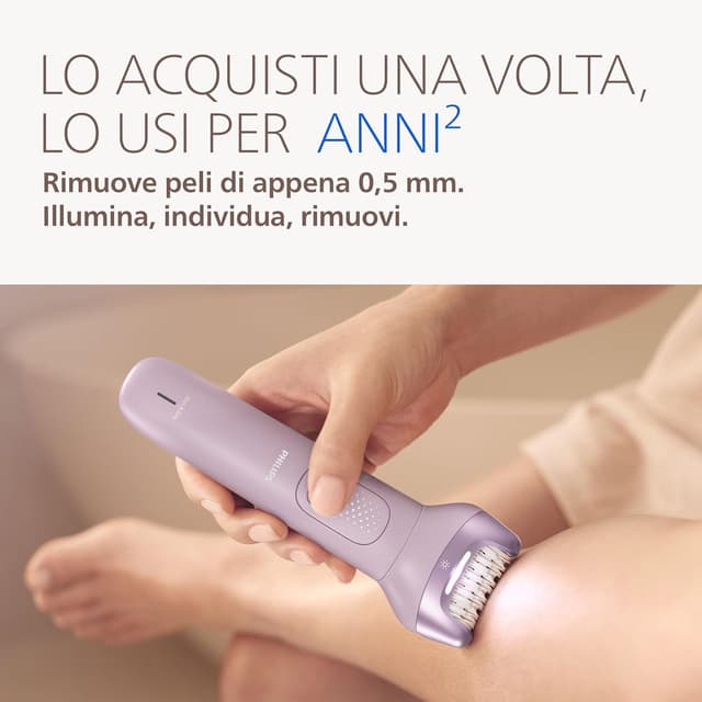 Detalle 2 de Philips Epilatore Serie 9000 BRE729/00 Wet & Dry senza fili: epilazione corpo, viso e zona bikini con ProGuide