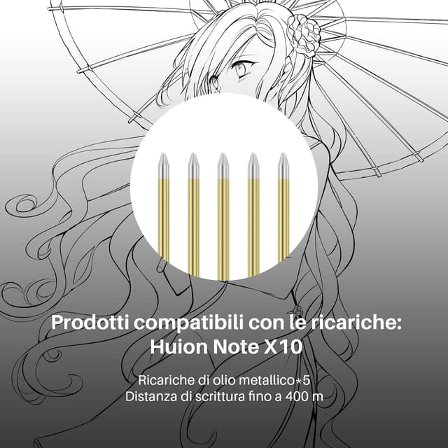 Detalle de Confezione da 5 ricariche di ricambio per penna a sfera Huion Note