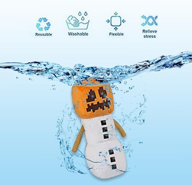 Detalle de XSLWAN 8-Pack Minecraft-Style Plush Set (Snow Golem, Enderman, Baby Wolf, Baby Pig, Spider, Bat, Skeleton Shooter, Squid)