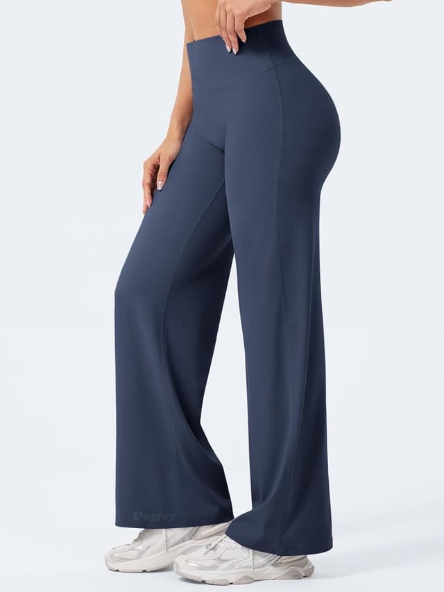 Detalle de VOYJOY Straight Leggings Bottoms Wide-Leg High-Waist Sweatpants (29"–35" Inseam)