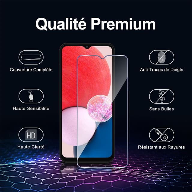 Detalle de Tentoki 3er-Set Panzerglas für Samsung Galaxy A13 5G/A13/A12/A04s (9H, ultradünn) – kratzfest & ultraklar