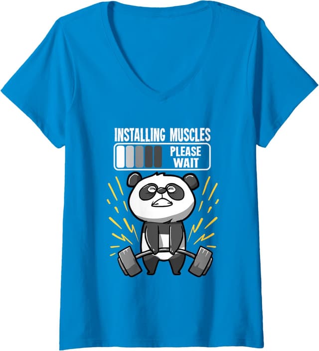 Detalle 2 de T-shirt fitness col V panda muscles