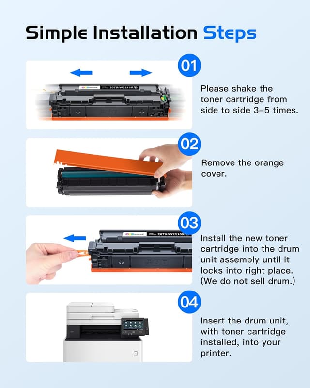 Thumbnail 6 de GPC Image 207X 207A MFP M283fdw Toner-Kompatibel (Chip) im 4er-Set für HP Color LaserJet Pro M283fdw & weitere