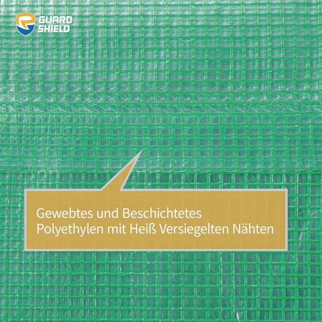 Detalle de GUARD SHIELD Abdeckplane wasserdicht transparent-grün (6x8 m) mit Ösen – UV-stabil, reißfest und schimmelresistent