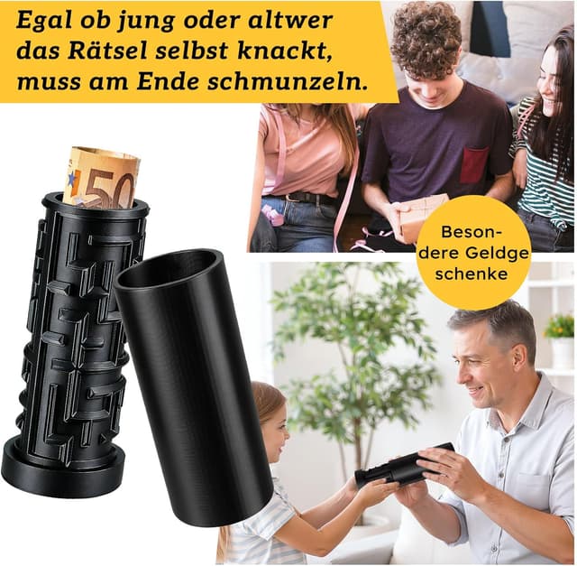 Detalle de Anruzon Upgrade Wunscherfüller Geldgeschenkbox „Labyrinthbox“ in Schwarz – kreative Geldgeschenke-Verpackung