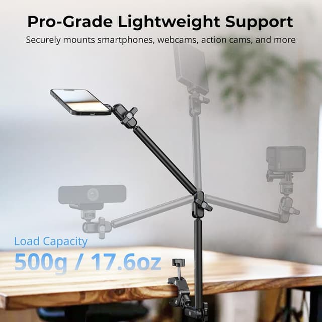 Detalle de SMALLRIG 5626 Kit de bras “magique” à pince pour MagSafe (iPhone) – bras flexible réglable jusqu’à 67 cm