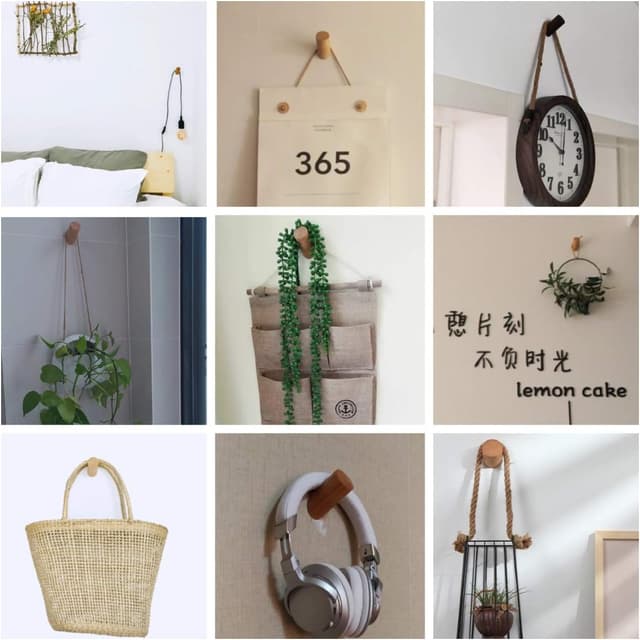 Thumbnail 5 de HomeDo Wall Hooks Perchero madera 6 piezas