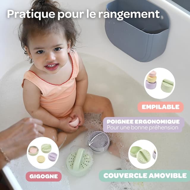 Thumbnail 3 de Béaba Lot 4 jouets de bain empilables