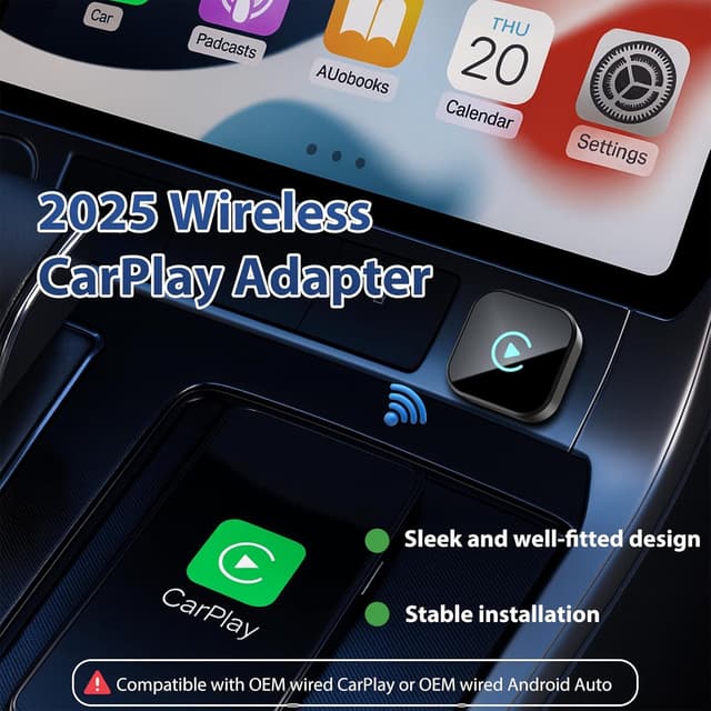 Detalle 2 de Astraon adattatore wireless 2 in 1 per auto CarPlay e Android Auto (mini USB, quadrato) Plug & Play