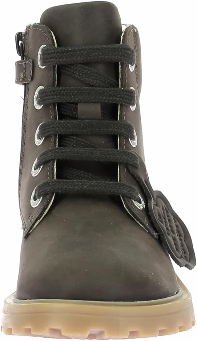 Detalle de Kickers Mixte Enfant Bluck Bottine en cuir, lacets et zip