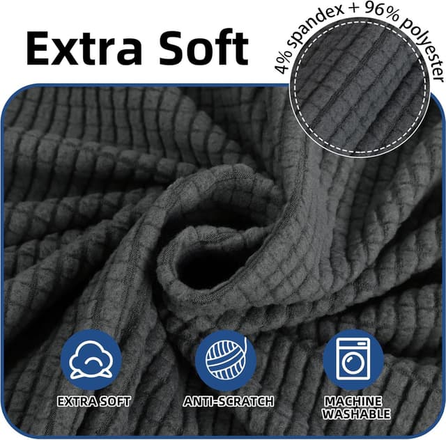 Detalle de Ystyle housse de chaise extensible gris 6 pièces