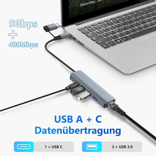 Thumbnail 4 de USB-C to Ethernet Adapter 1000 Mbps