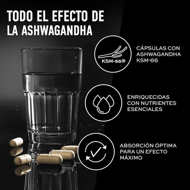 Detalle 2 de ESN Ashwa + KSM-66, 120 cápsulas, vegano 😴
