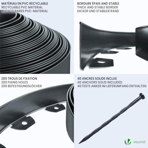 Thumbnail 3 de VOUNOT Borde Jardín flexible 20 m, altura 5 cm