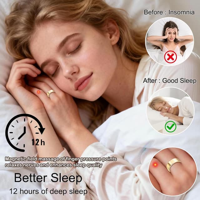 Detalle de Zecimi Magnetring Silber – verstellbarer Anti-Stress Ring mit Magneten für Alltag, Fidget & Schlaf