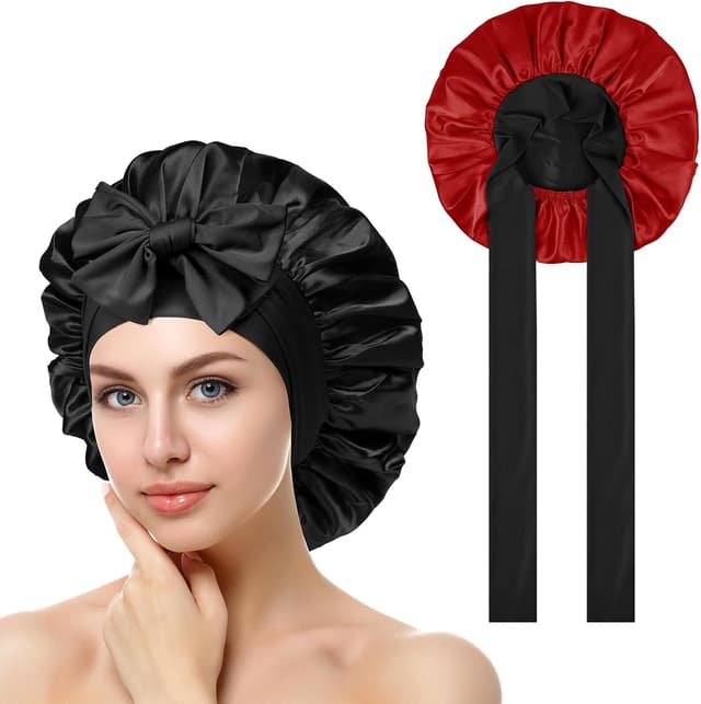 Imagen de ACWOO Gorro de Satén Ajustable para Dormir 🧖♀️ en OfertitasTOP