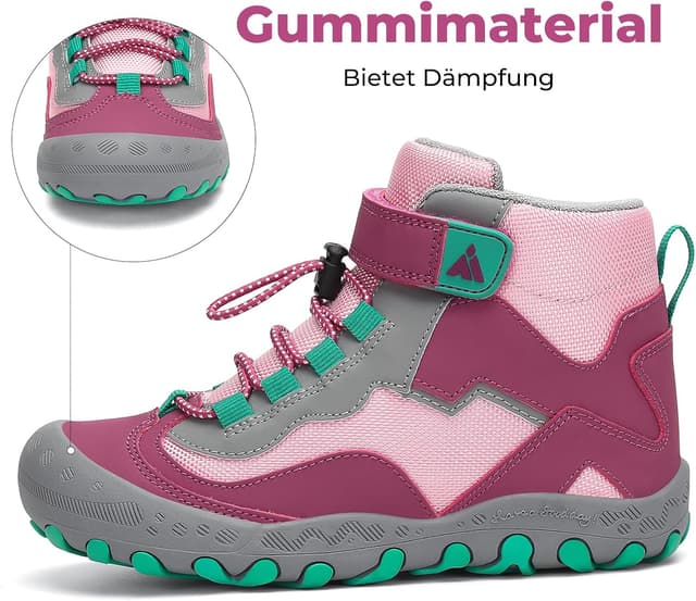 Detalle 2 de Mishansha Kinder Wanderschuhe & Trekkingstiefel mit Zehenschutz