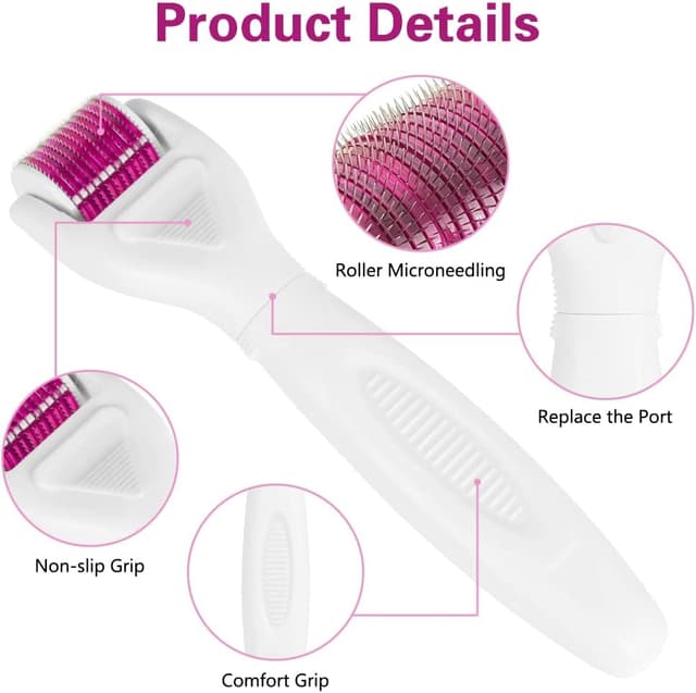 Detalle de LOPHE Derma Roller 0,5 mm – Dermaroller visage à micro-aiguilles pour anti-rides, anti-âge et marques