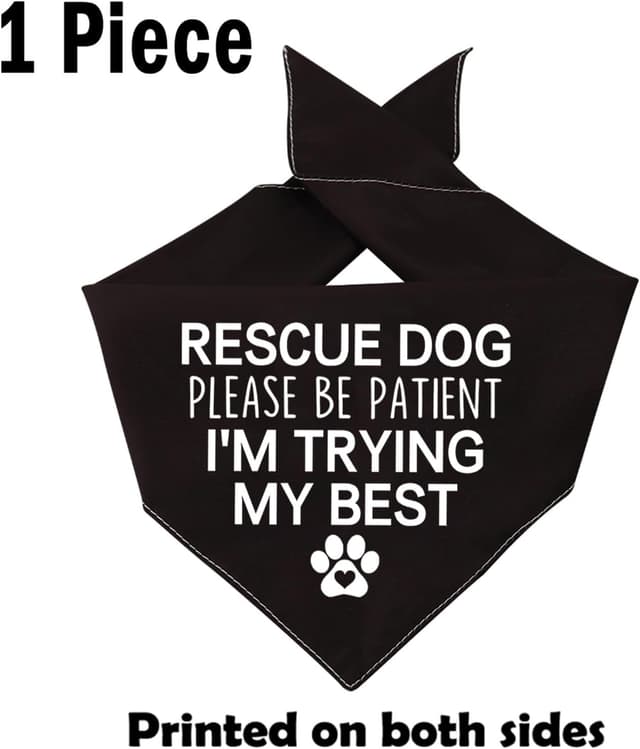 Thumbnail 2 de Rescue Dog Bandana "Please Be Patient I'm Trying My Best"