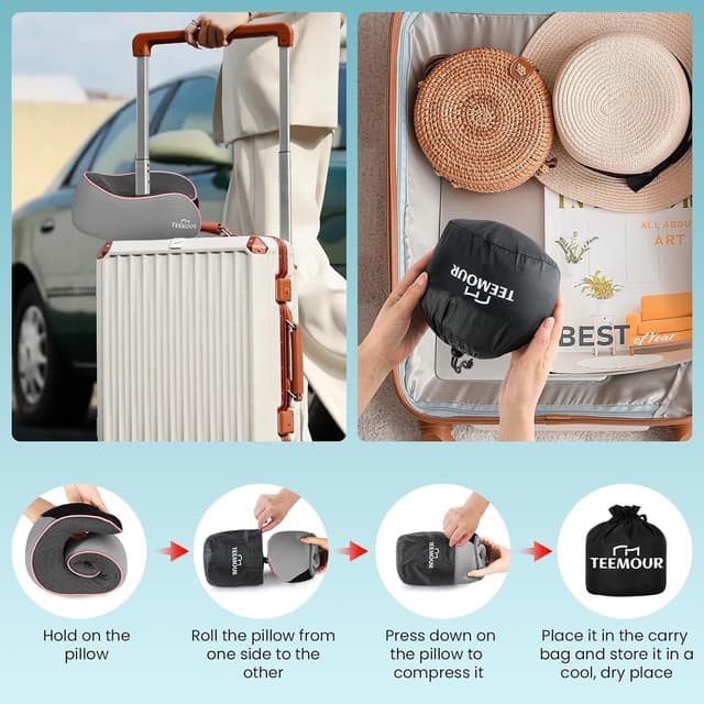 Thumbnail 6 de Memory Foam 360 Neck Travel Pillow with Mask