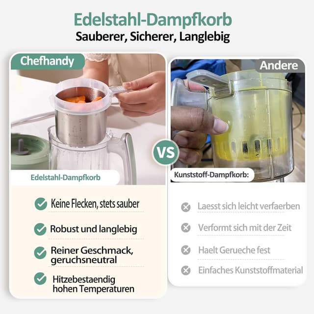 Detalle 2 de chefhandy Chefhandy 5-in-1 Babynahrungszubereiter