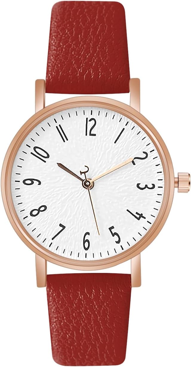 Detalle de OFFCUP Orologio da Donna analogico al quarzo con cinturino in pelle e movimento a tre lancette